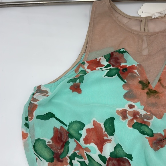 LUSH Mesh Cutout Floral Print Full Length Dress - Picture 3 of 7